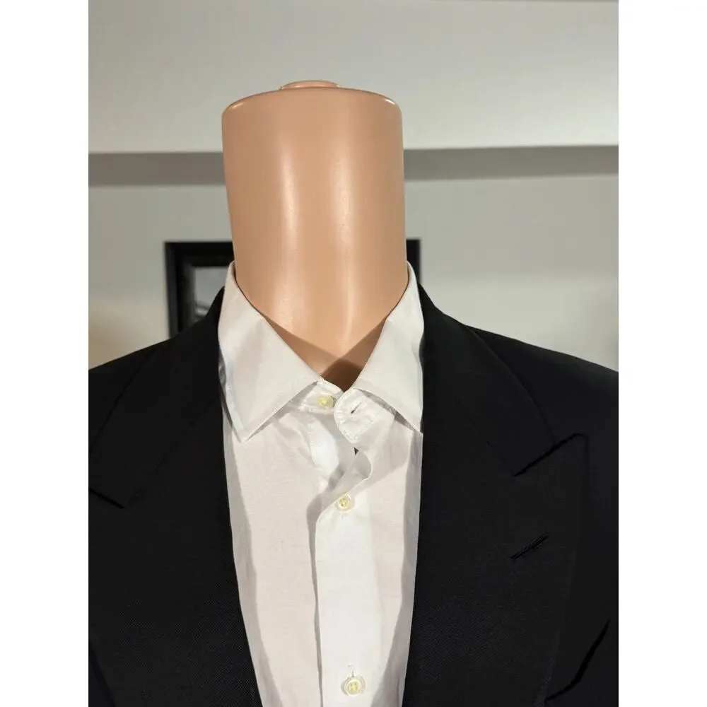 Tom Ford Grossgrain Tuxedo Peak Lapel Black Wool 56 44R 38x28.5 Trousers Windsor